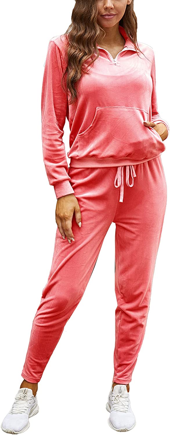 Velour Tracksuit Womens Zip Up 