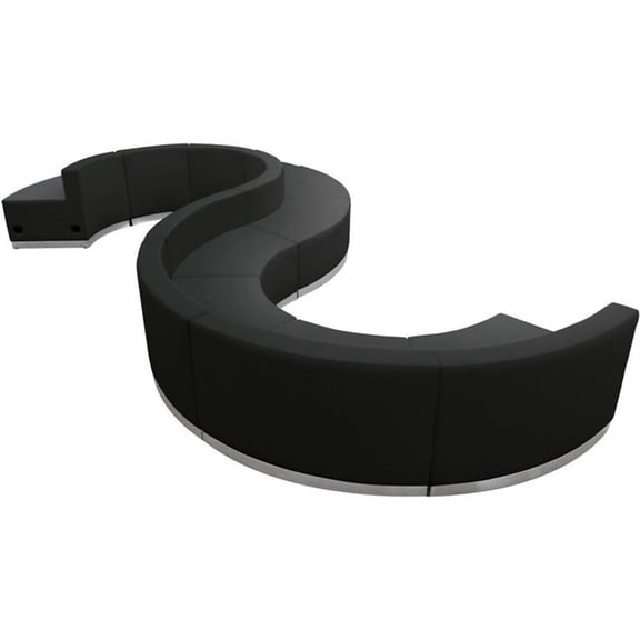 Flash Furniture Hercules Alon 9 Piece Reception Seating in Black