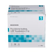 McKesson Swabstick with Povidone Iodine - Topical Antiseptic for Wound Care, 50 Sticks, 1 Pack