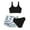 3PC-Black, variant on Girls Swimsuit Bikini Set, 3 Piece Girl Bathing Suits Black Beach Tankini Sets Swimwear with Shorts 10-17 Years