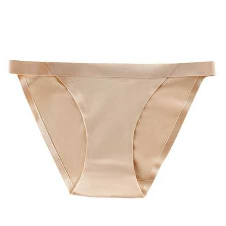 Blphud plus Size Clearance Panties Ladies Underwear High Cut Panties Women s Fashion Ice Silk Sexy Underwear Solid Color Briefs Underwear Women Panties No Show Womens Underwear Khaki XL