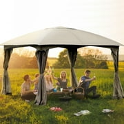 Gymax 11.5FT Patio Gazebo Canopy Tent Wedding Party Shelter Awning Mosquito Netting