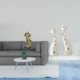 thumbnail image 2 of Figura de escritorio,Figura decorativa de caballero,escultura,artesanía,decoración de escritorio,Figura de gato,Esculturas de gatos de pareja,figura decorativa de gato,Esculturas de parejas, 2 of 8
