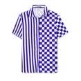 thumbnail image 5 of MODA NOVA Big & Tall Men's Striped Printed Plaid Shirt Short Sleeve Blue White LT, 5 of 5