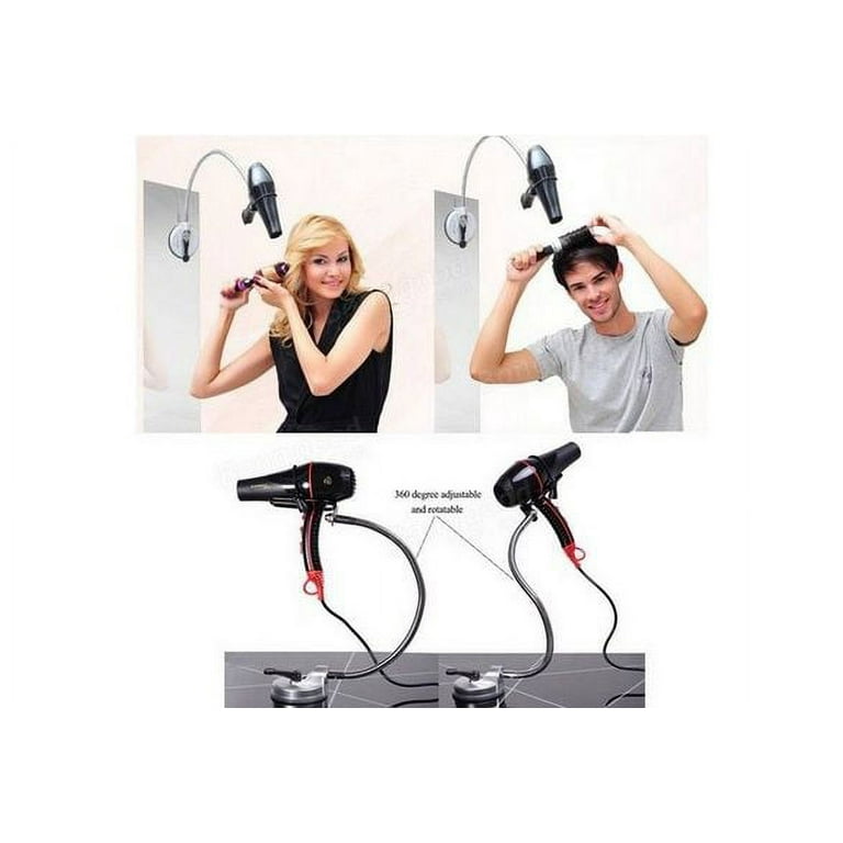 Suction Cup Hands Free Hair Dryer Stand Holder - 360 Degree Blow Drying