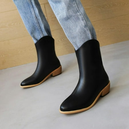 

JNGSA Wide Calf Boots For Women Tall Black Boots For Women Wide Calf Women S Winter Sleeve Medium Heel Plain Sleeve And Low Ankle Boots Black Long Boots