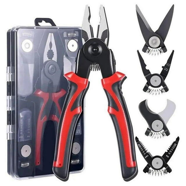 LEEYNEER Five-In-One New Multi-Purpose Tool Five-In-One Interchangeable Head Tool Set Multi-Function Pliers Foreign Trade E-Commerce Explosion