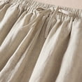 thumbnail image 5 of Lilgiuy Women's Solid Color Casual Elasticated Frenulum Literary And Artistic Revival Flax Harlan Ninth Pants Cotton And Linen Plus Size Pants Petite Classic Allure Fit Proportioned Pant, 5 of 5