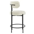 thumbnail image 4 of Counter Stool Chair, Set of 2, Ivory White, Fabric, Metal, Bar Pub Cafe Bistro Dining Kitchen Hospitality Restaurant, Modern Contemporary HB35914, 4 of 11