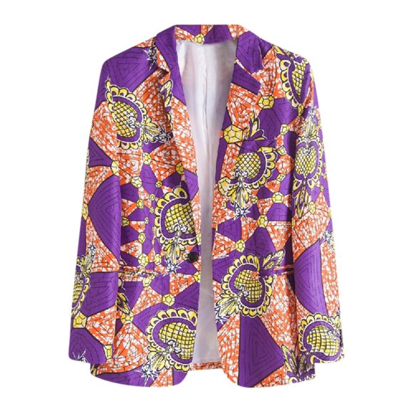 Men‘s Autumn And Winter Long Sleeve Printed Suit Coats Blouse