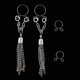 thumbnail image 2 of 2 piezas de material acero inoxidable 316L anillos para pezones cuelgan joyas para pezones sin piercings Borla de plata Salvador Dali Nipplering no perforante, 2 of 10