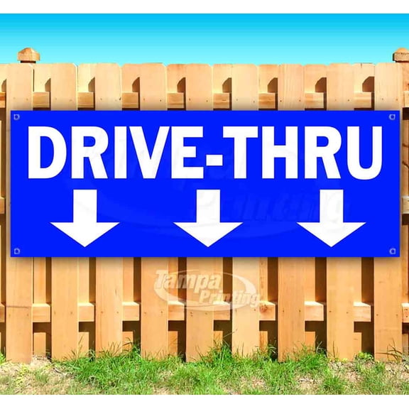 Drive-Thru 13 oz Vinyl Banner With Metal Grommets