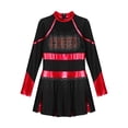 thumbnail image 3 of YONGHS Cheer Leader Costume for Girls Cheerleading Uniform Complete Outfit Halloween Dress Up Black&Red 14, 3 of 5