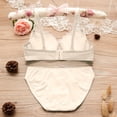 thumbnail image 4 of Everyday Bras for Women Lace up Bra Set Medium Briefs Men Lace up Crop Top Set Underwear And Bra Set Brief Men Pack Lace Push up Bras for Women Sexy Set Women Satin Pajamas Set Silk Yellow C, 4 of 4