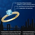 thumbnail image 2 of Gem Stone King 14K Two Tone Gold Swiss Blue Topaz and Lab Grown Diamond Engagement Ring for Women | 1.16 Cttw | Round 6MM | Gemstone November Birthstone | Size 5, 2 of 6