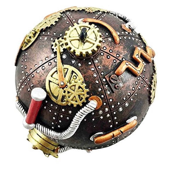 Steampunk Cool Time Bomb Orb Spherical Capsule Gearwork Jewelry Box Figurine