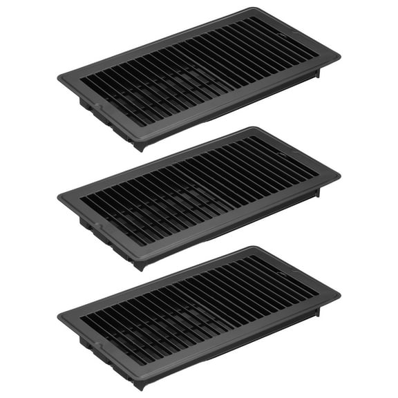 Uxcell 12 x 6 Inch Floor Register, 3pcs Heavy Duty Air Vent Cover Adjustable Floor Grates, Black