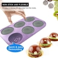 thumbnail image 6 of 6-Hole Semi-Sphere Silicone Mold 4-Pack Purple, Flexible Food-Grade Baking Mold for Chocolate Bombs, Dome Mousse, Pudding, Jelly, DIY Candy, Oven & Dishwasher Safe, 6 of 7