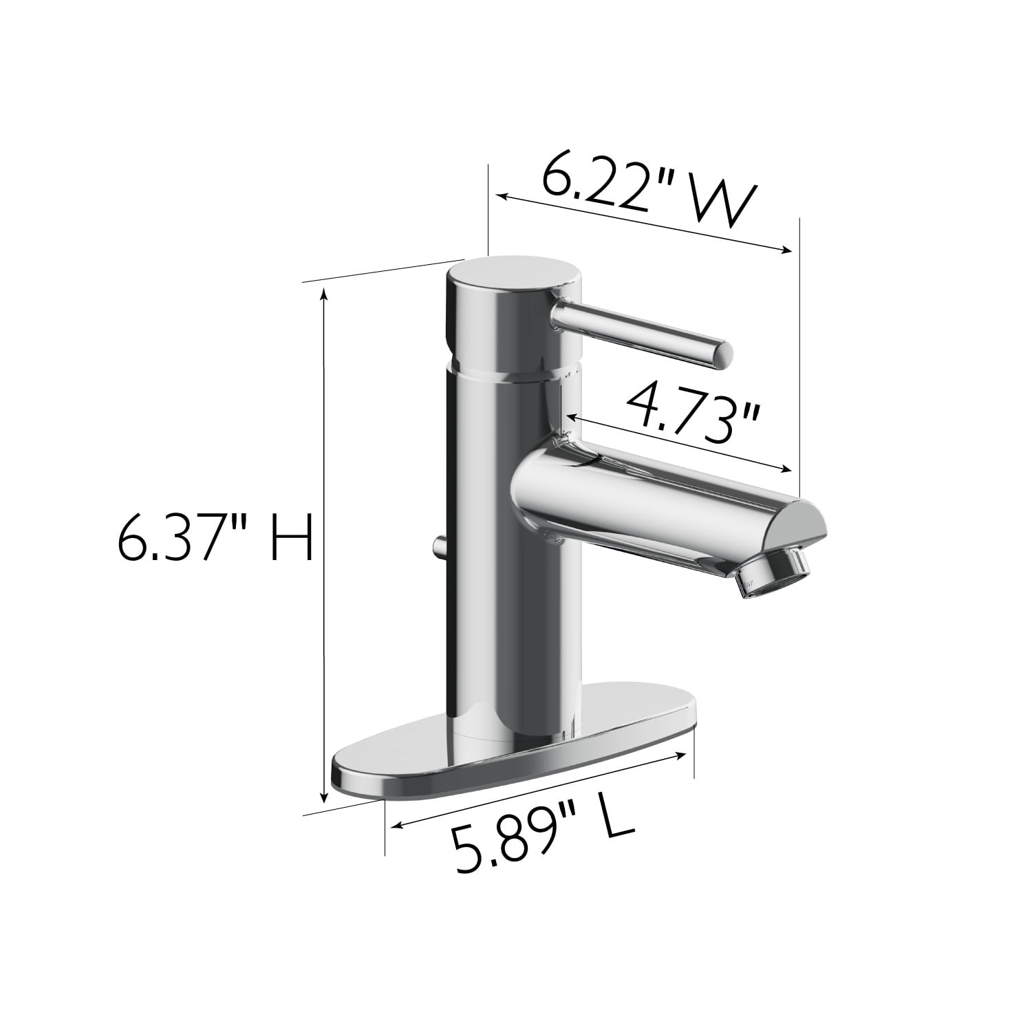Design House Eastport II Waschtischarmatur – Poliertes Chrom, Einhebel, 10,9 Cm Hoch, Inkl. Deckplatte