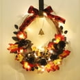thumbnail image 5 of Halloween Wreaths for Front Door,16 inch Black Rose Halloween Wreaths with Lights Berry Maple Leaf Small Bell,Scary Halloween Home Decoration for Indoor,Outdoor,Wall Window,Porch,Garden,Home,Party, 5 of 9