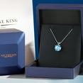 thumbnail image 5 of Gem Stone King 14K White Gold Swiss Blue Topaz Pendant Necklace for Women | 4.56 Cttw | Gemstone November Birthstone | Round 10MM | With 18 inch Chain, 5 of 6