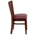thumbnail image 6 of Flash Furniture 2-Pack Lacey Series Solid Back Mahogany Wooden Restaurant Chair, Vinyl Seat, Multiple Colors, 6 of 8