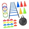 thumbnail image 2 of DYNWAVECA Agility Ladder Portable Staircase Balance Jumping Obstacles Adjustable Rungs 44 Piece Blue, 2 of 10