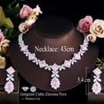 thumbnail image 4 of Classy Necklace Earrings Jewelry Cubic Zircon Pink Set for Bridesmaid Engagement, 4 of 7