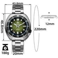 thumbnail image 4 of ADDIESDIVE Men's Watch, 200M Waterproof Professional Quartz Dive Watch, Japanese Movement, Sapphire Crystal, Ceramic Bezel, Blue Luminous, Stainless Steel, 4 of 10