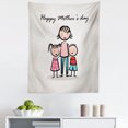 thumbnail image 1 of Mother Tapestry, Happy Mothers Day Cartoon Illustration with a Son and a Daughter Family Themed Print, Fabric Wall Hanging Decor for Bedroom Living Room Dorm, 5 Sizes, Multicolor, by Ambesonne, 1 of 1