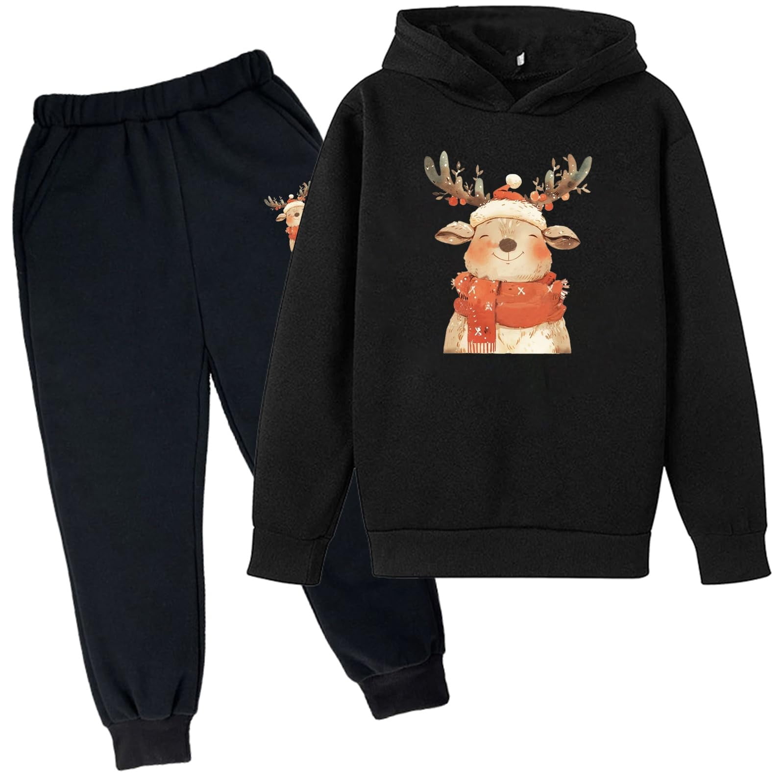 Christmas Suit Children's Jogging Suit Piece Funny Reindeer