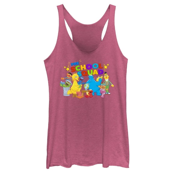 Women's Sesame Street Pre School Squad  Racerback Tank Top