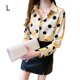 thumbnail image 1 of Camisa de lunares Mujer Estampado floral Botón de manga larga Top informal suelto, Amarillo, L Monstrate AP001442-08, 1 of 7