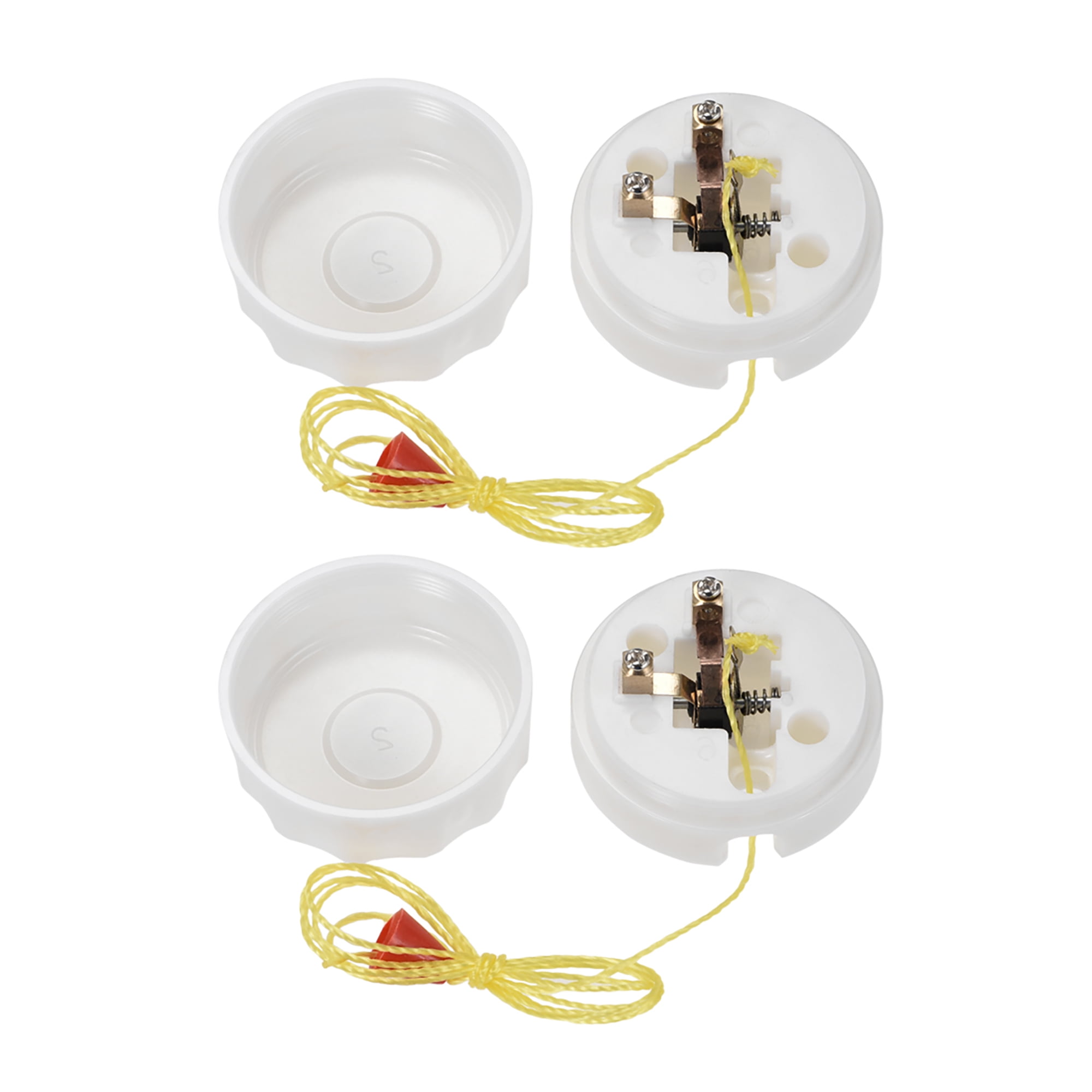 Ceiling Fan Light Switch Pull Switch AC250V 6A ONOFF Milk White 2pcs