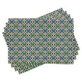thumbnail image 1 of Ambesonne Moroccan Place Mats Set of 4, Hexagon Stars Pattern, Standard Size, Green Blue Black, 1 of 6