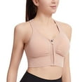 thumbnail image 6 of Jsaierl Women's Sports Bras No Wire Yoga Gym T-shirt Bra Cotton Padded Bralettes Running High Support Sports Bras Zipper Front Closure, 6 of 7