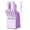 thumbnail image 1 of Juego de Cuchillos de Cocina hecef de 15 Piezas con Recubrimiento Antiadherente - Morado, 1 of 10