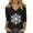 Black, variant on Women's T-Shirts Basic Tops 3/4 Sleeve Summer Snowflake Print V Neck Tunic Y2k Clothes