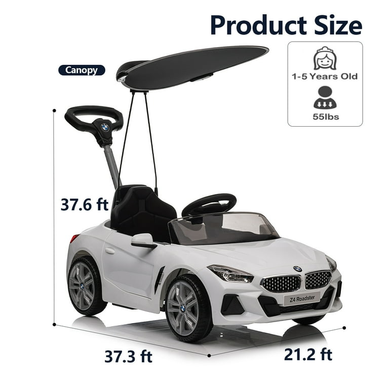 Funyard 3-in-1 Kids' Push Ride-on Car for Toddlers, Licensed BMW