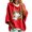 Red, variant on Women Hoodies Halloween Soft Ghost Pattern 3/4 Sleeve Party Pullover Sweatshirt Tops Fall Winter Warm Clothing Coffee L