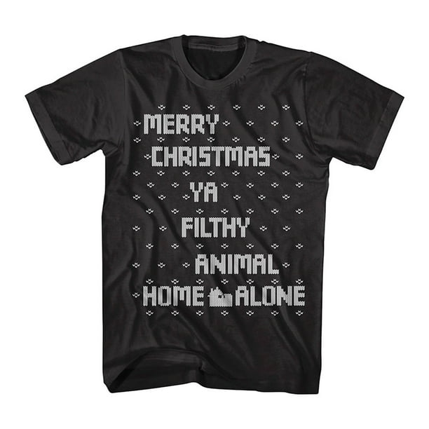 Home Alone Home Alone Movie Merry Christmas Ya Filthy Animal Sweater Adult T Shirt Tee Walmart Com Walmart Com