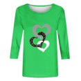 thumbnail image 4 of HomeGardon Womens Blouses Shirts Womens 3/4 Sleeve Crew Neck T Shirts Summer Casual Tops Basic Tees Women's Tops Trendy Tshirt 2024 Ladies Shirt Print Soft Daily Blouse Loose Tunic, 4 of 4