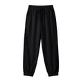 thumbnail image 3 of Women's Linen Pants with Pockets Side Lace Trim Trendy Beach Vacation Casual Trousers Elastic Bottom (XL, Black), 3 of 7