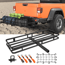 Nilight 53" X 19" X 4" Hitch Cargo Carrier Fits 2" Hitch Receiver 500lbs Capacity Basket Cargo Net ,Ratchet Straps,Hitch Stabilizer for SUV Pickup Camping Traveling