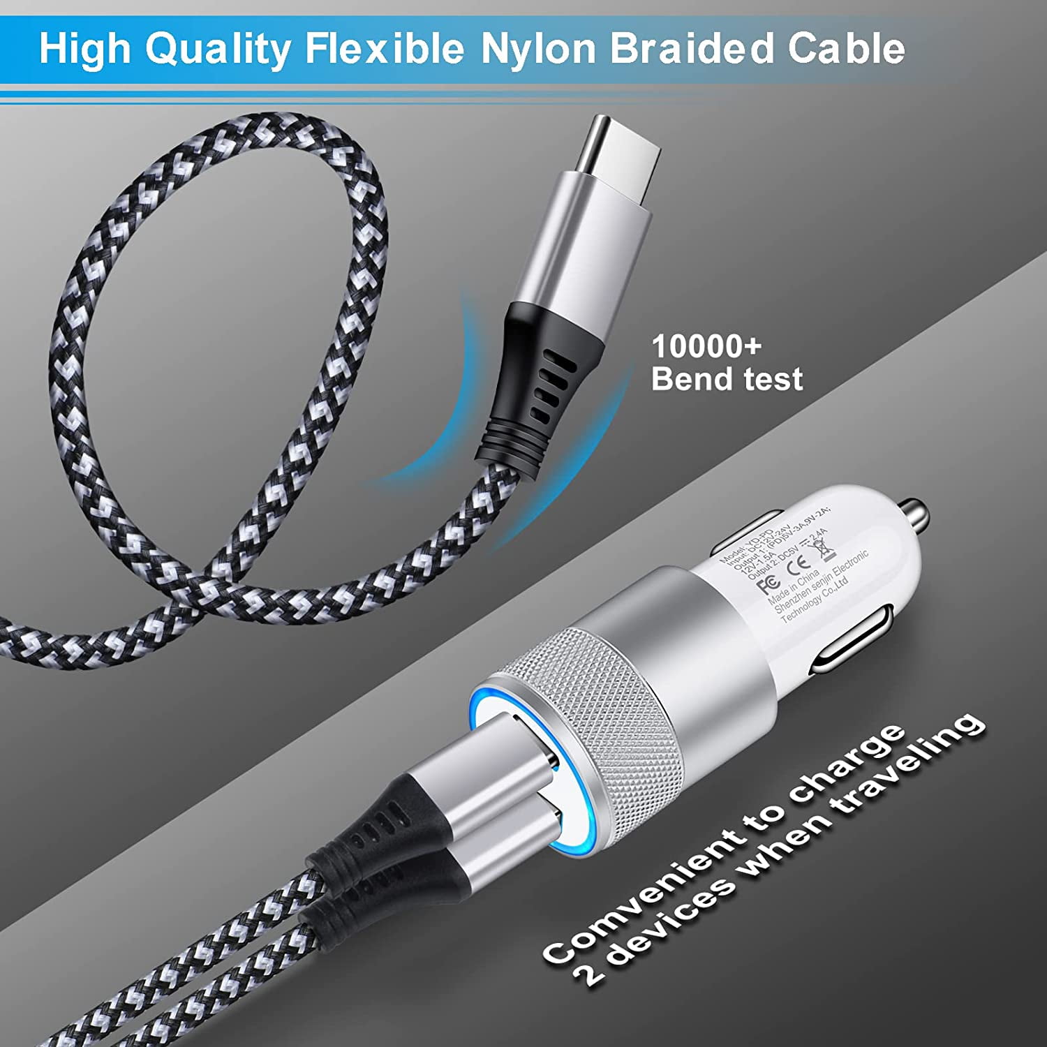 NEOYFC for  Fast Charger Type C for Samsung Galaxy Z Flip 7/6/Fold7/S25 Ultra/S24 FE/A17/A16/A55/A54/A15/ 17, 25W PD PPS USB C Wall Charger 38W Car Adapter+6FT USBC to C Cable