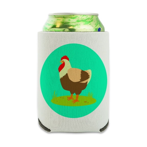 Chicken in Profile Can Cooler - Drink Sleeve Hugger Collapsible Insulator - Beverage Insulated Holder