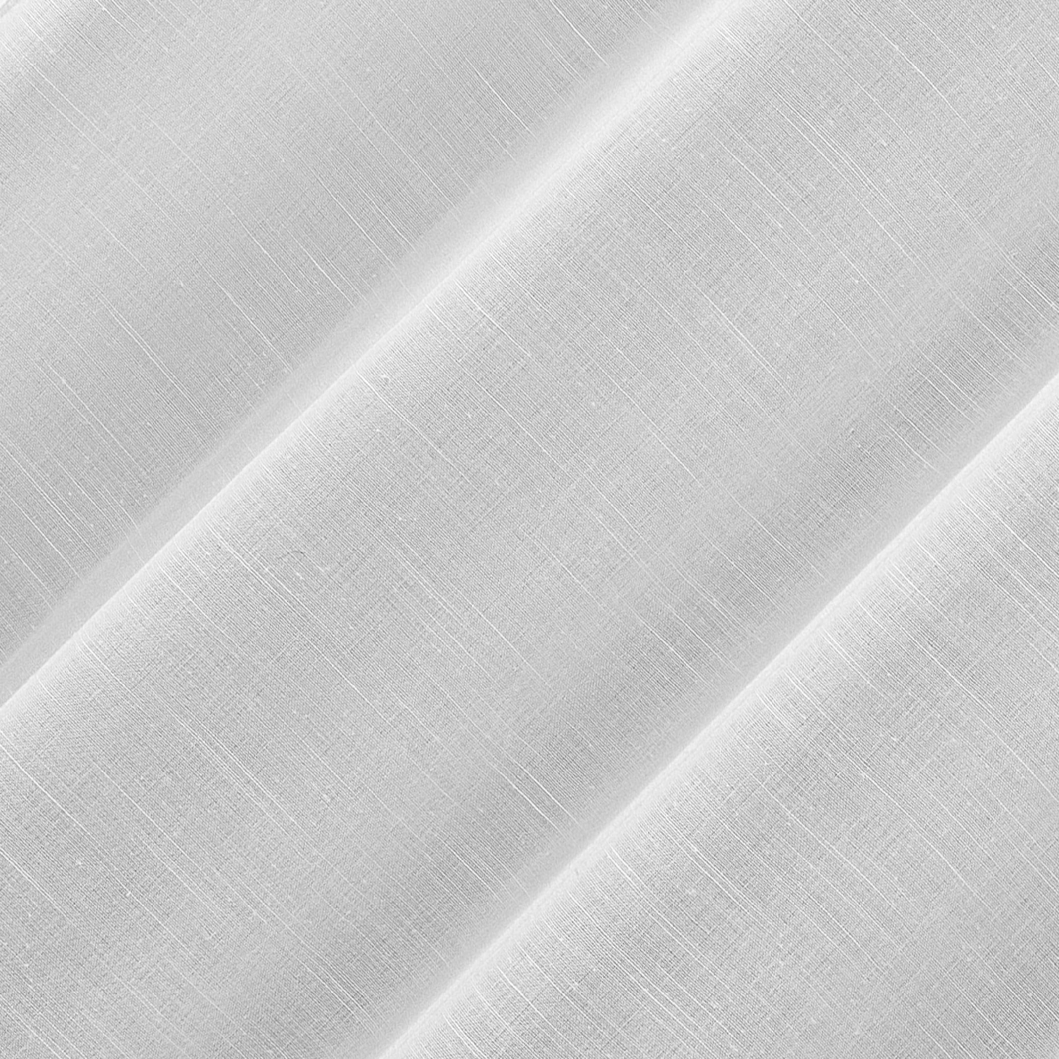 Archaeo Slub Textured Linen Blend Black Grommet Top Curtain, 52"x84", White