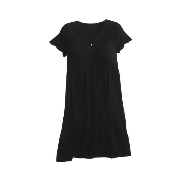 Bwiyojiz Sizes M-XXL Maternity Dress Women's V-neck Short Sleeved Postpartum Clothing for Pregnant Women Breastfeeding Home Clothes