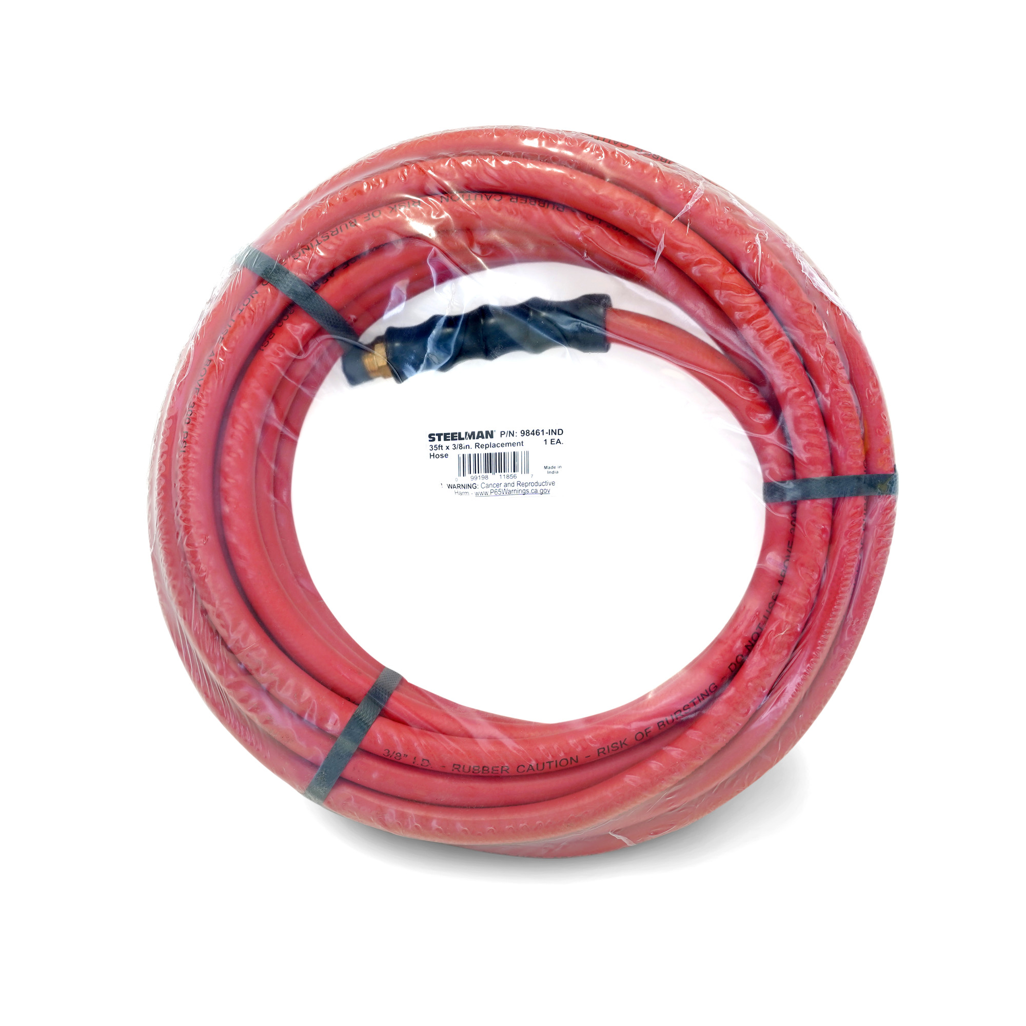 STEELMAN 98461-IND 35-Foot x 3/8-Inch Rubber Air Hose, 3/8-inch NPT fittings