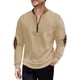 thumbnail image 4 of Blusa y camisa de manga larga con cuello alto para hombre, informal, de color liso, con cremallera, de manga larga y cuello alto, de poliéster., 4 of 5